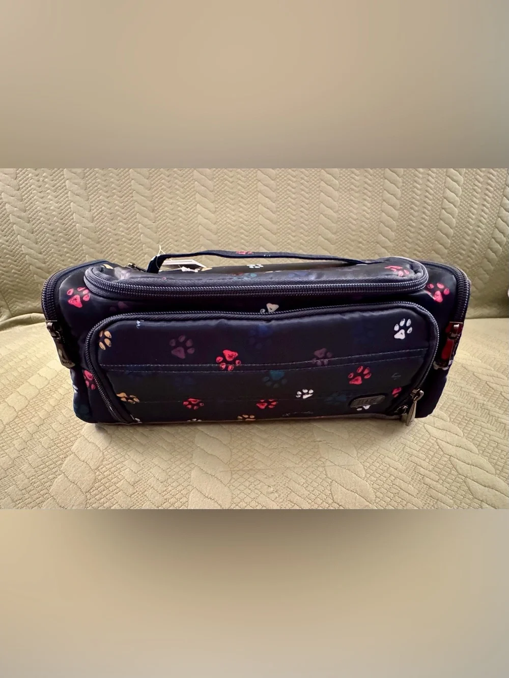 Lug Trolley Cosmetic Bag Paws Navy NWT